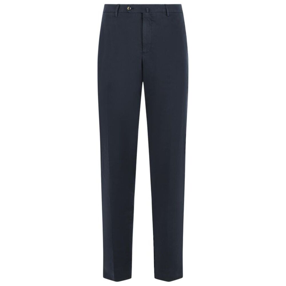 Pt01 'Slim Fit' Navy Cotton Pants Men